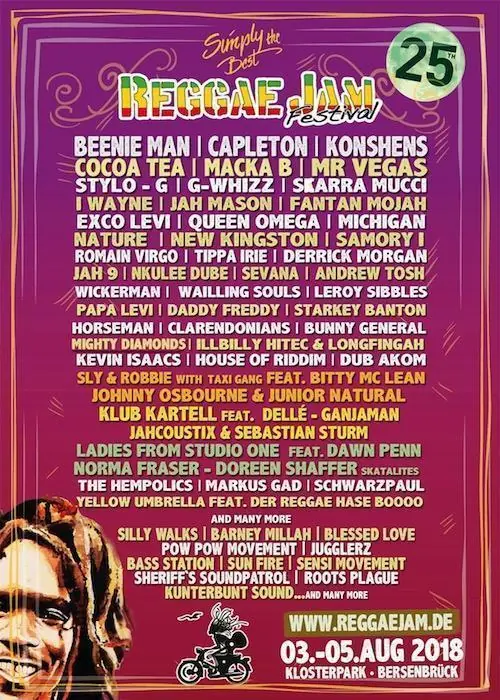 Reggae Jam Festival 2018 Flyer Reggae Jam Festival 2018 Flyer