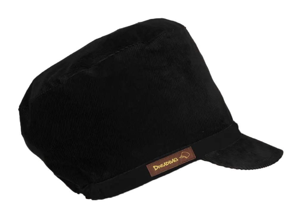 Schwarzer Dreadbag Cord Dreadlocks Mütze Schwarz