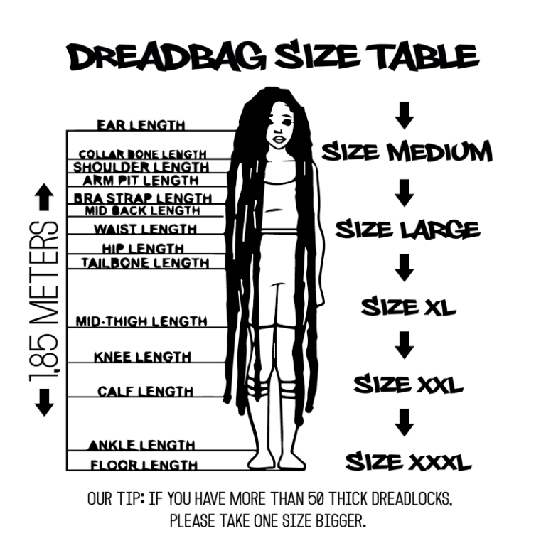 Which Dreadbag size fits me? Dreadbag size table