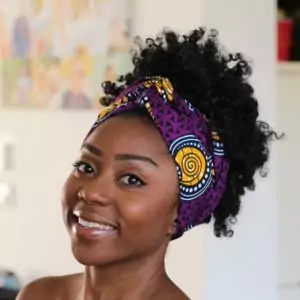 African Headwrap Purple African Wax Print - Headwrap - Purple Yellow Kopftuch für Dreads Afros Lamge Haare
