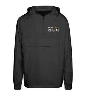 United Reggae Windbreaker Black Rasta United Reggae Rastafari Roots Jacket