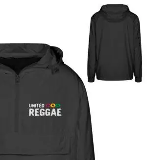 United Reggae Windbreaker Black Rasta United Reggae Rastafari Roots Jacket