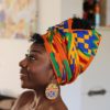 غطاء الرأس بطباعة الشمع الأفريقي