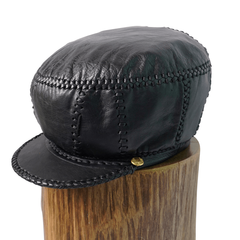 Rastafarian Crown Shop Dreadlock Hat Black Leather Made in Jamaica