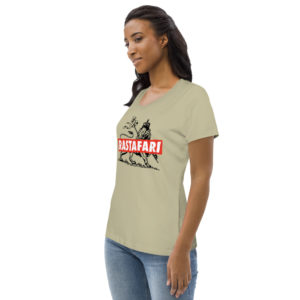 Rasta Rastafarian Roots Beige T-shirtbutik för kvinnor