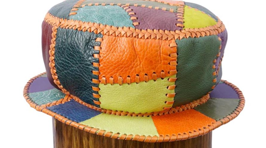 Skórzany kapelusz w stylu Kangol Rasta