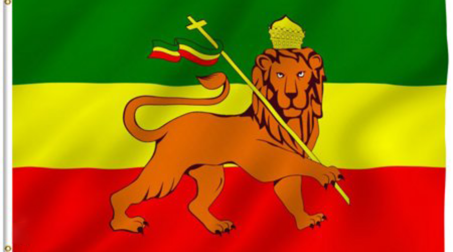 Rastafarian Lion of Juda flagga