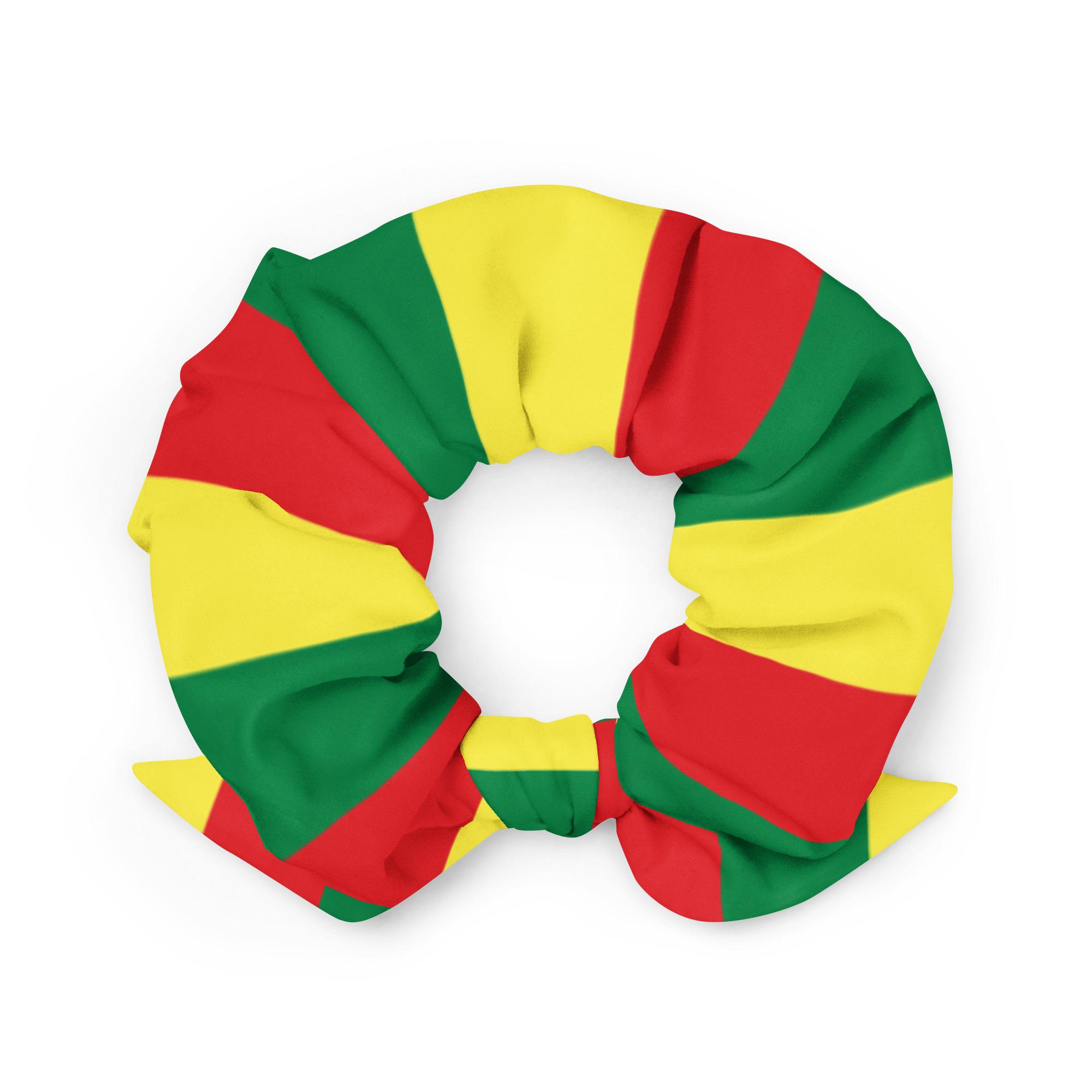 Obchod s reggae rastafariánskymi scrunchie vlasovými kravatami