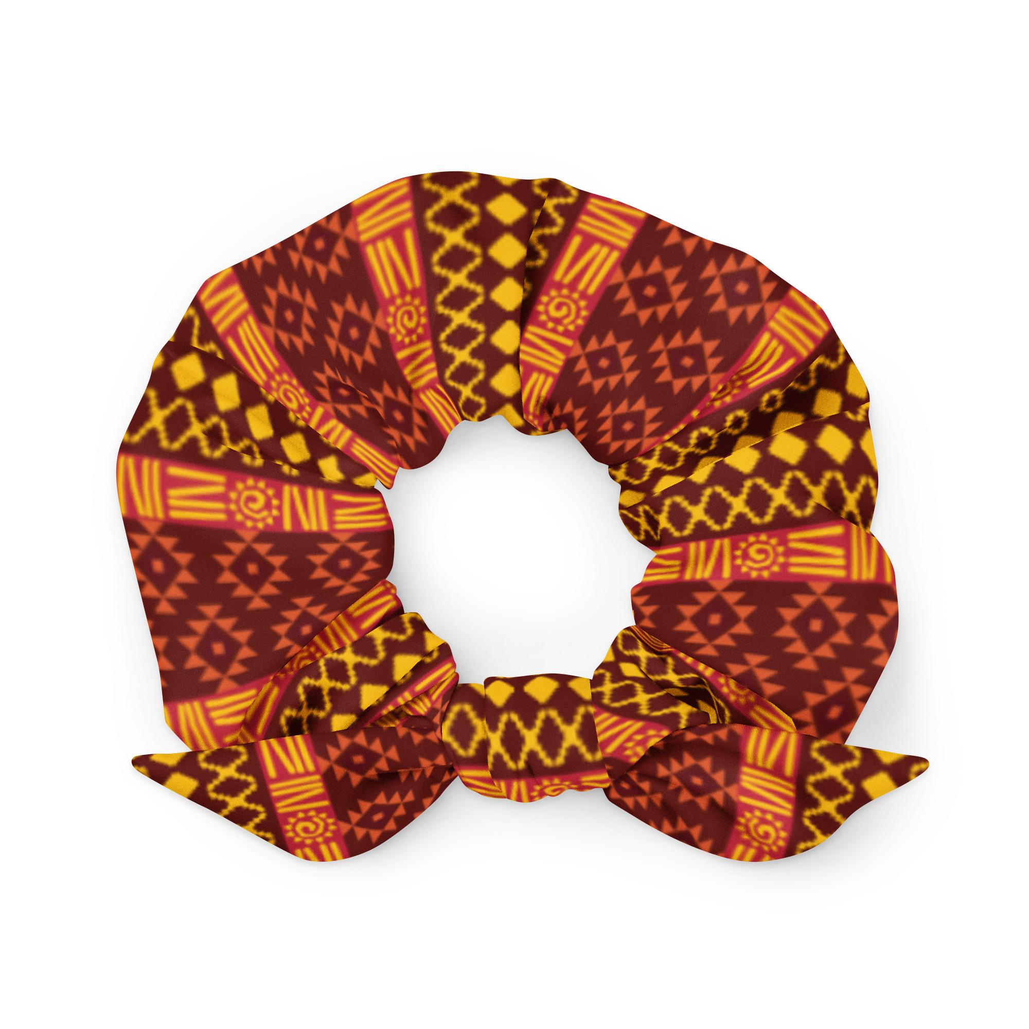 Negozio di cravatte per capelli Scrunchie con stampa cerata Africa