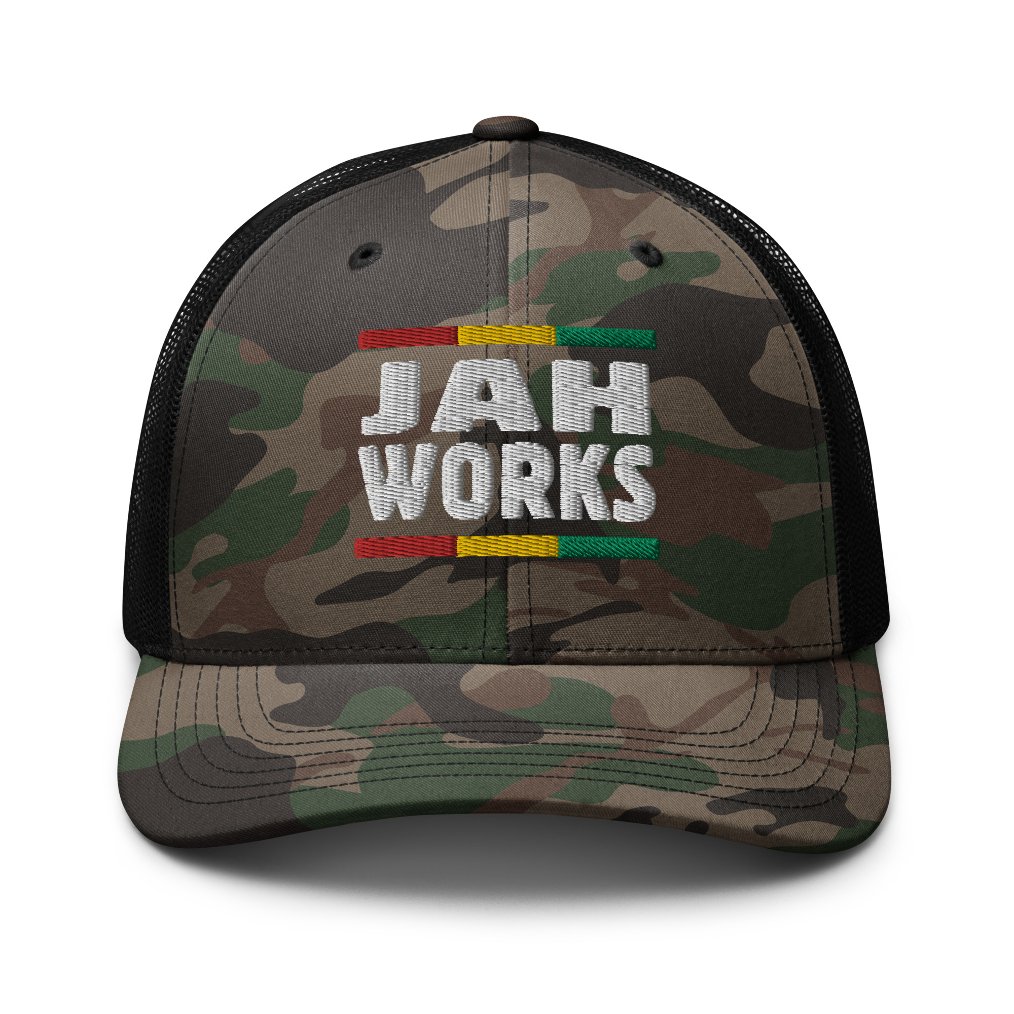 Jah Works หมวก Trucker ลายพราง
