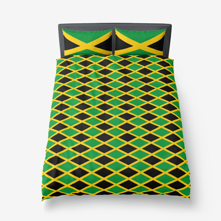 Jamaica Flag Microfiber Duvet Cover