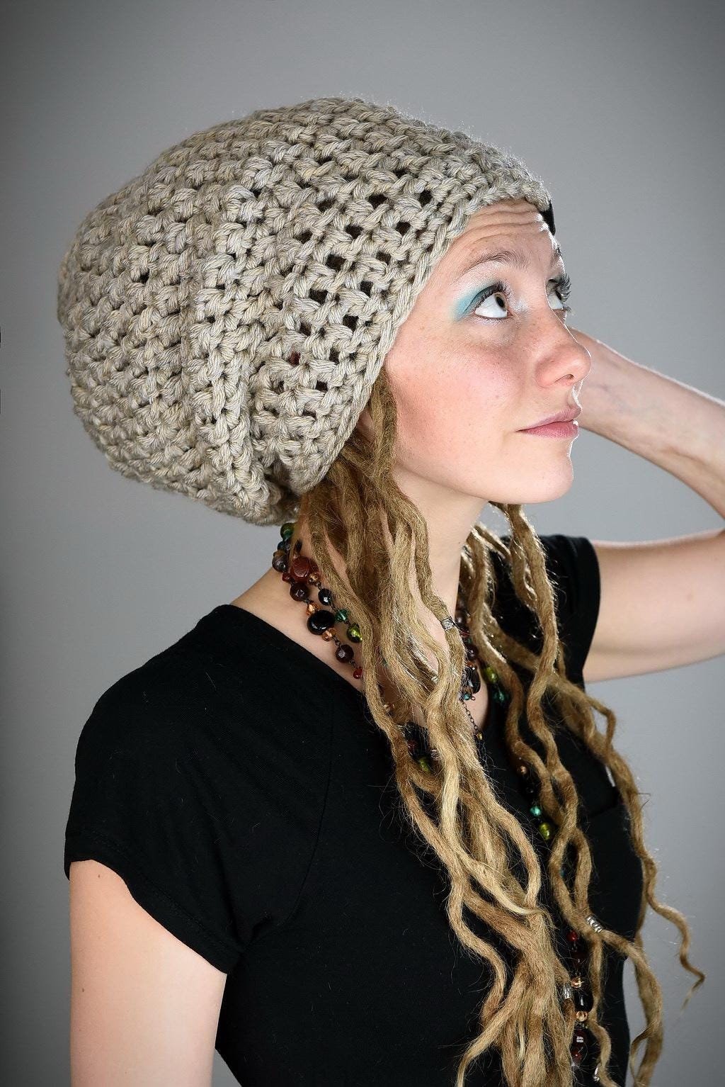 Dreadlocks Mütze Dreadmütze Mütze für Dreads Wolle Wollmütze