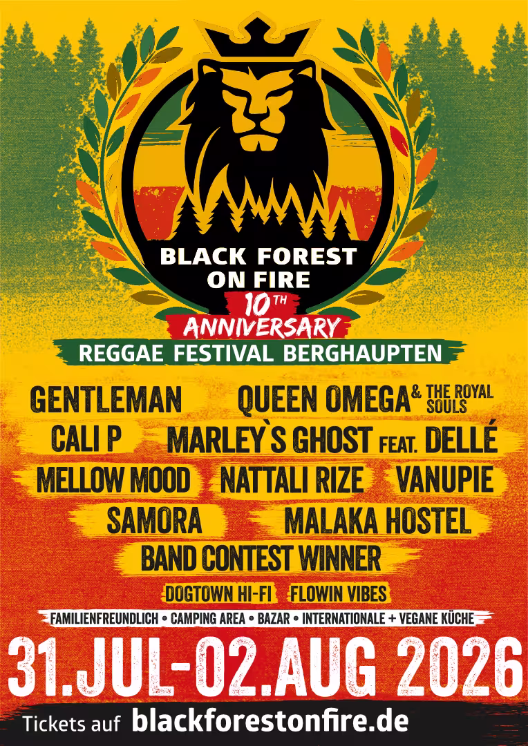 Black Forest On Fire 2026 Reggae Festival Reggae Festival Black Forest On Fire 2026