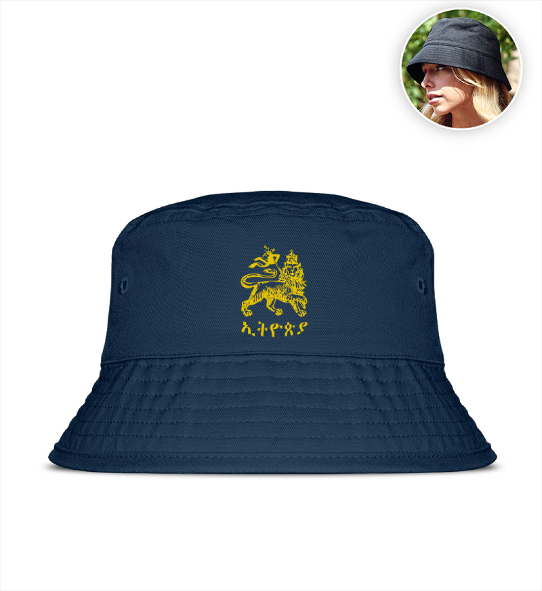 Rasta Bucket Hat - Organic Bucket Hat mit Stick-7024