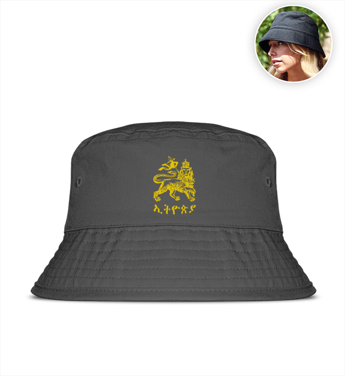 Rasta Bucket Hat - Organic Bucket Hat mit Stick-7210