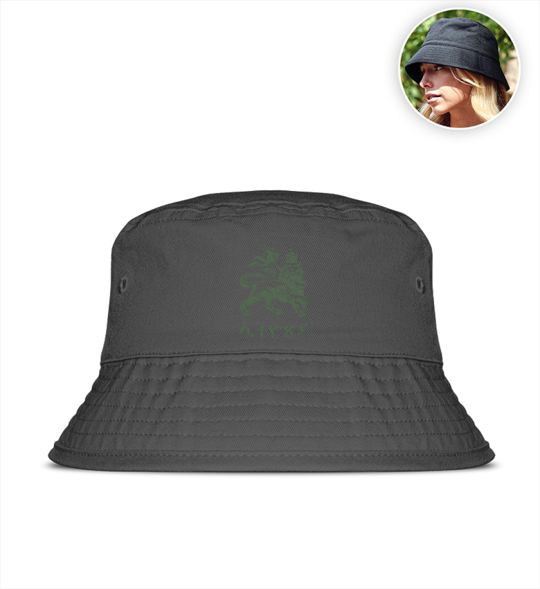 Rasta Lion Bucket Hat - Organic Bucket Hat mit Stick-7210